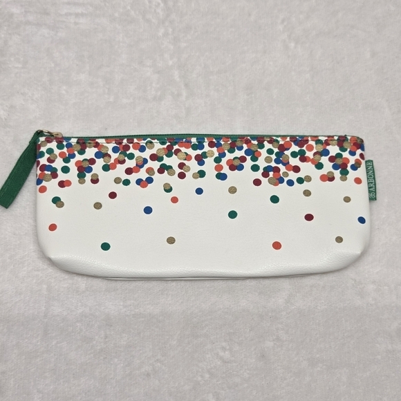 Arbonne Handbags - Arbonne Festive Multi-Color Polka Dot Cosmetic Travel Pouch Zippered Confetti